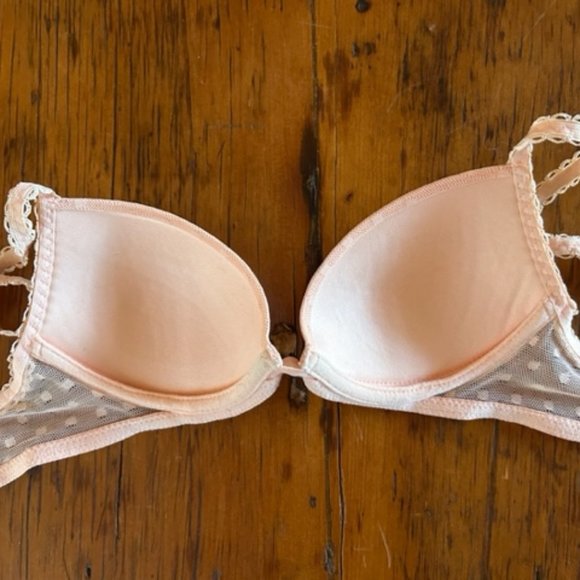 La Perla Swiss Dot Mesh Overlay Light Pink Bra - Picture 8 of 8